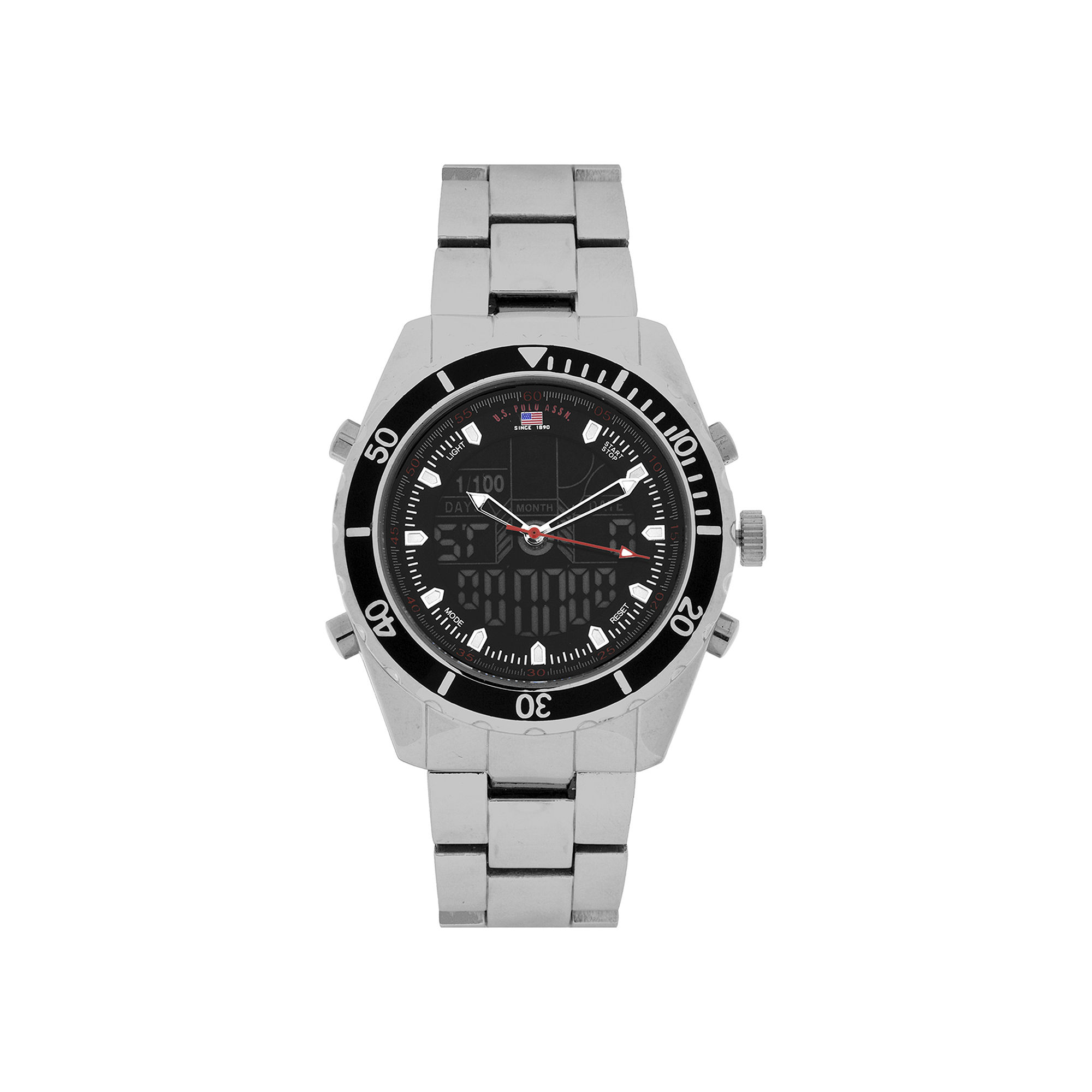 UPC 030506357582 product image for U.S. Polo Association Mens Silver Anadig Bracelet Watch | upcitemdb.com