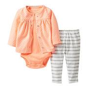 Carter’s® 3-pc. Dot and Stripes Cardigan Set - Girls newborn-24m