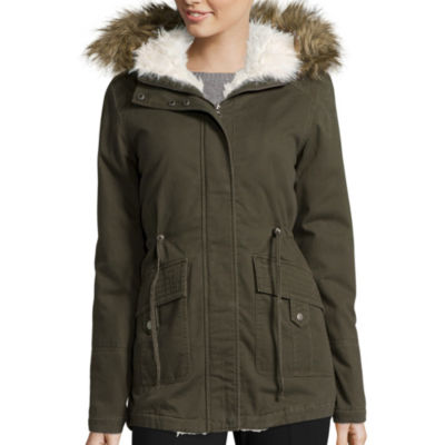 Marilyn & Me Twill Faux-Sherpa-Lined Anorak 