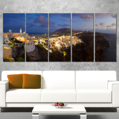 Santorini Greece Panoramic Picture Canvas Print Home Decor Wall Art 