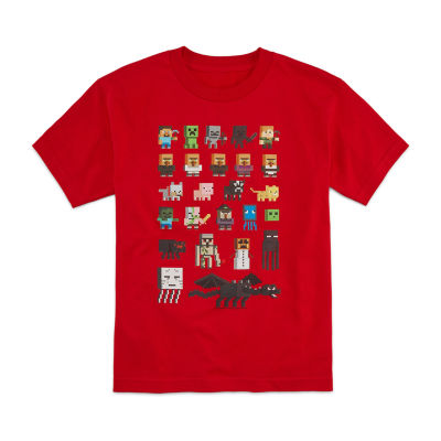 Big Boys Crew Neck Minecraft Short Sleeve Graphic T Shirt Color Red Jcpenney