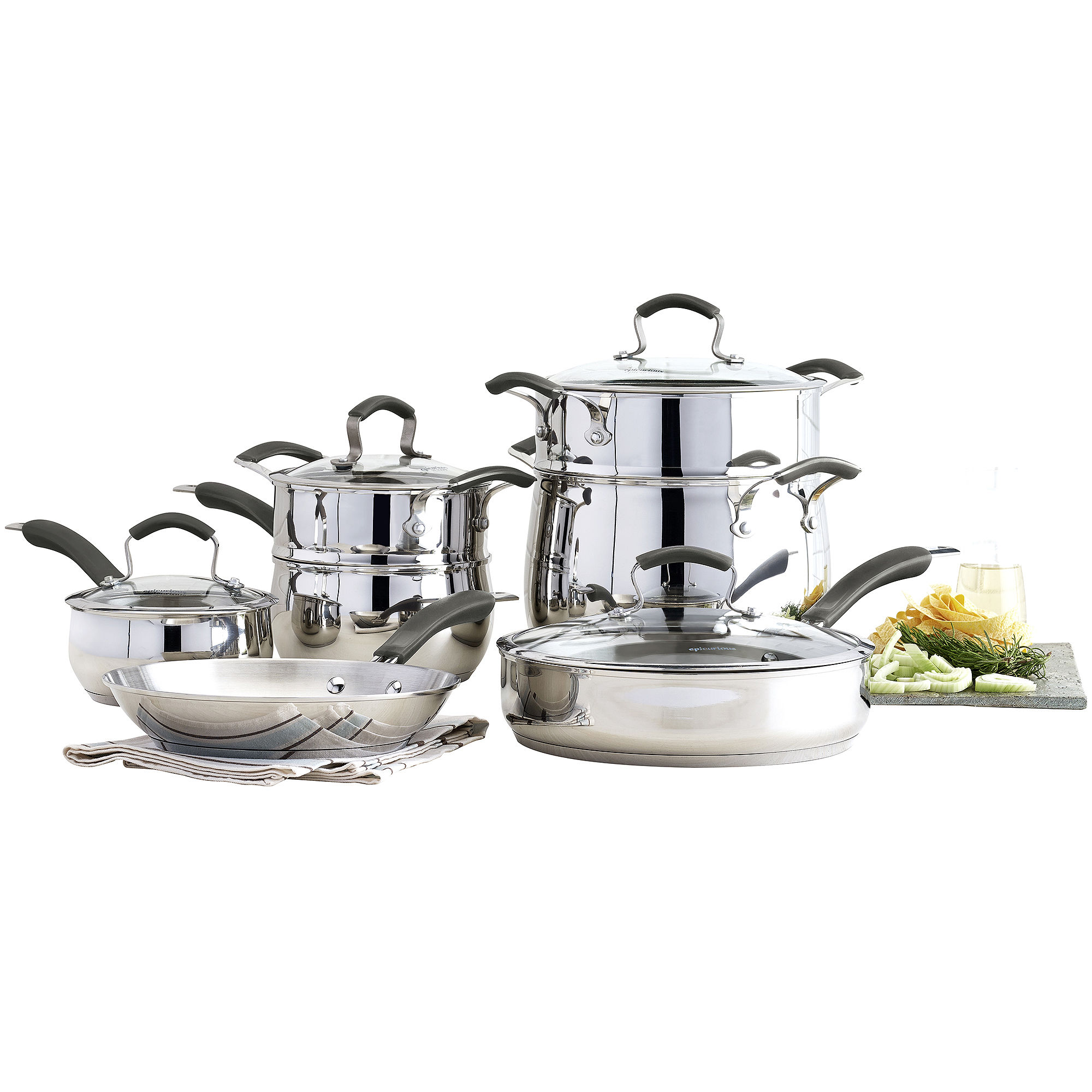 Epicurious 11-pc. Stainless Steel Cookware Set