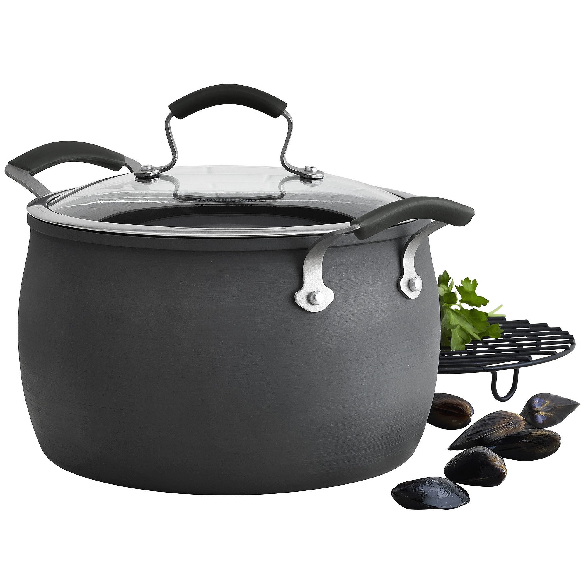 Epicurious 8-qt. Hard-Anodized Dutch Oven with Meat Rack