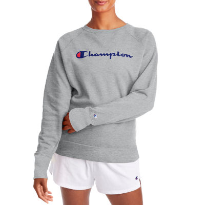 Womens Crew Neck Sleeve Sweatshirt, Color: Gray - JCPenney