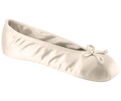 isotoner satin ballerina slippers