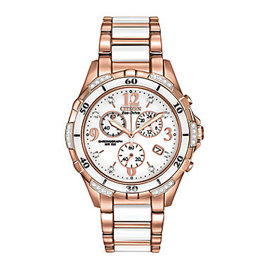 Citizen® Eco-Drive® Womens Diamond-Accent Chronograph Sport Watch