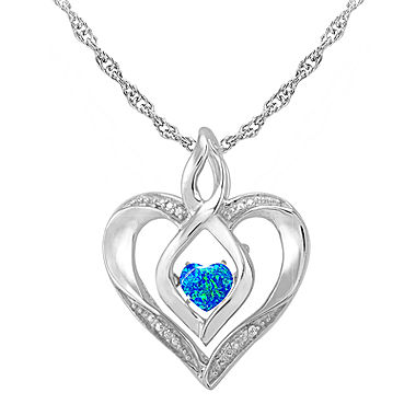 Love in Motion™ Simulated Aquamarine and Diamond-Accent