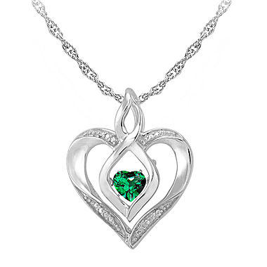Love in Motion™ Lab-Created Emerald and Diamond-Accent