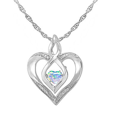 Love in Motion™ Lab-Created Opal and Diamond-Accent