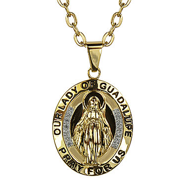 Mens Diamond-Accent Our Lady of Guadalupe Pendant