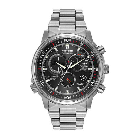 Citizen Eco-drive Nighthawk Mens Silver-tone Chronograph Watch At4110