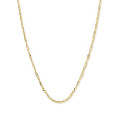 Beautiful Yellow gold 14K Singapore Chain With Spring Ring 