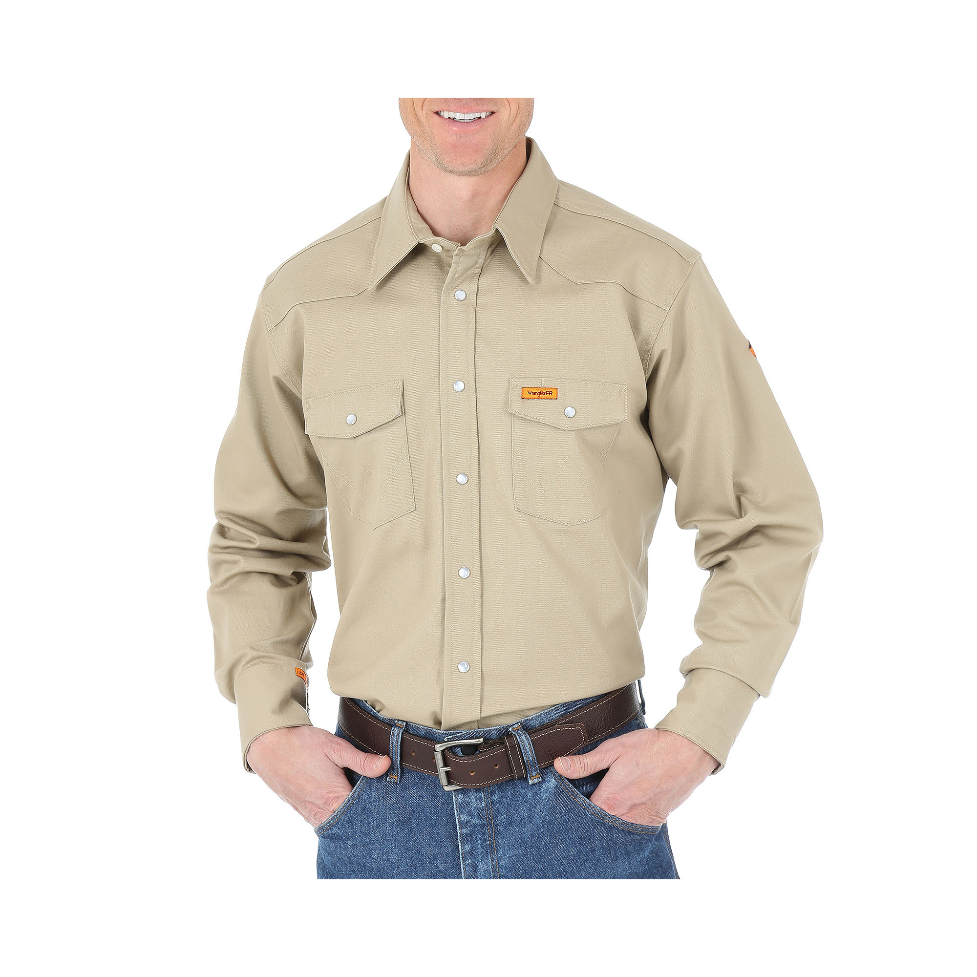 UPC 040326524217 product image for Wrangler Fire Resistant Work Shirt | upcitemdb.com