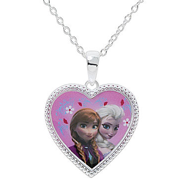 Disney Frozen Elsa and Anna Silver-Plated Heart