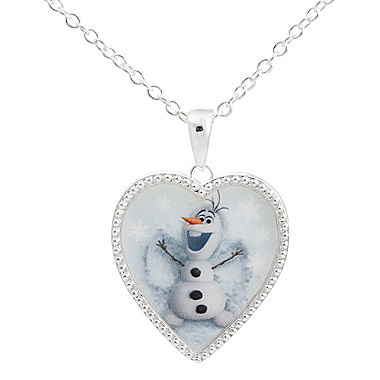 Disney Frozen Olaf Silver-Plated Heart Pendant 