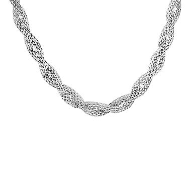 Sterling Silver Braided Bismark Chain Necklace 