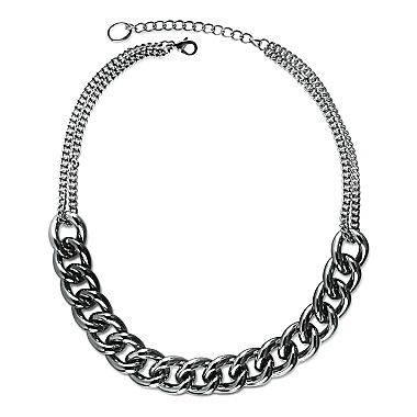 Jardin Black Multi Chain Link Necklace 