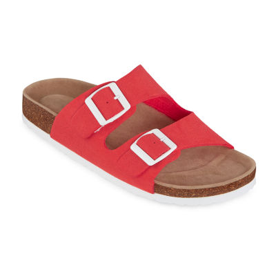 red footbed sandals