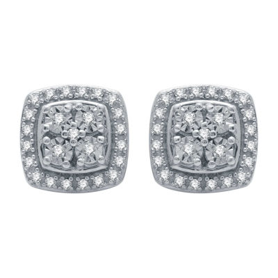 sterling silver diamond stud earrings