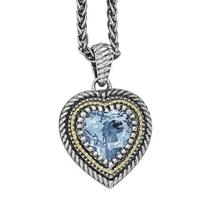 Shey Couture Sterling Silver W/14k Swiss Blue Topaz Heart Bracelet 