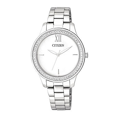 Citizen® Womens Crystal-Accent Bracelet Watch EL3081-58A 