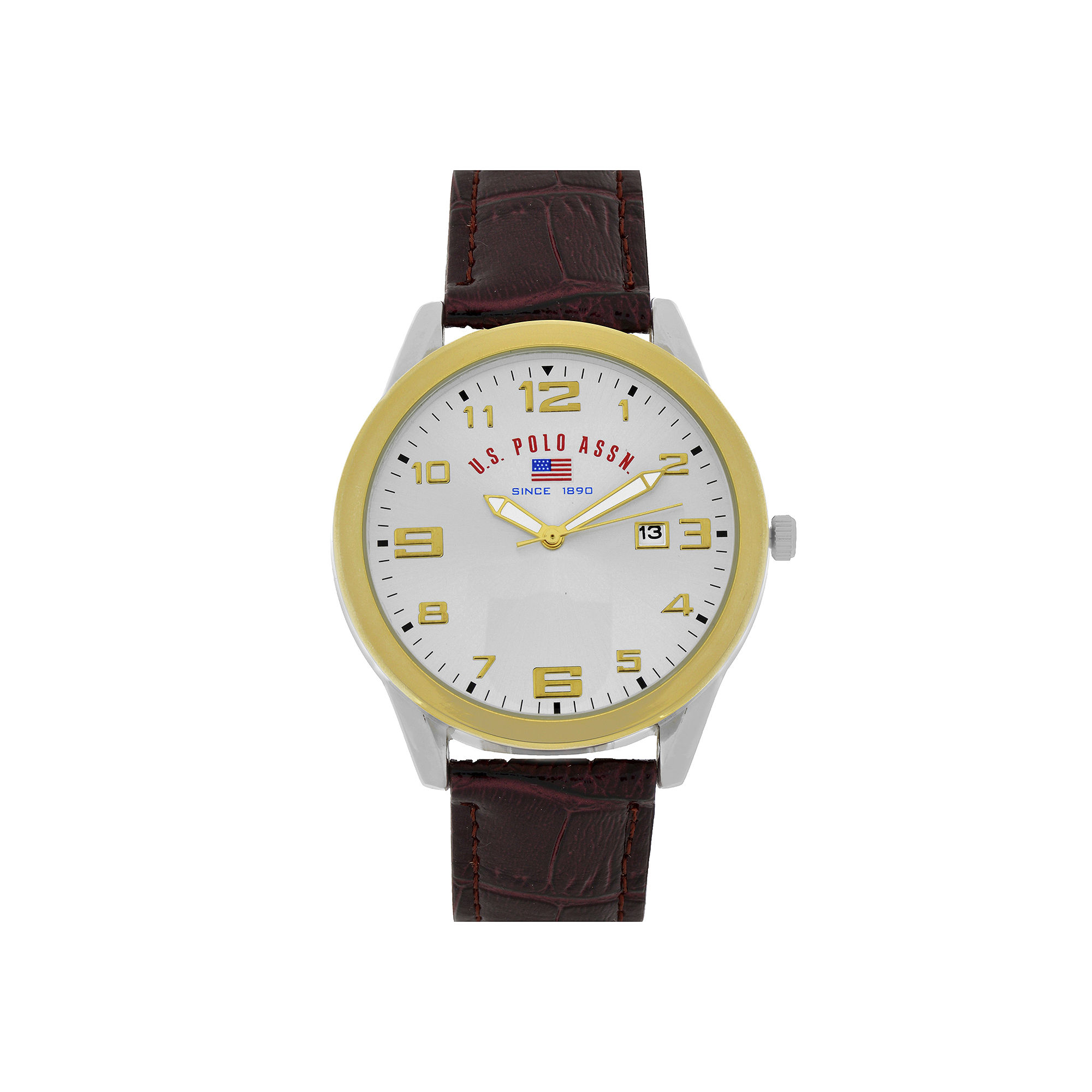 UPC 030506246985 product image for U.S. Polo Association Mens Black with Gold-Tone Strap Watch | upcitemdb.com