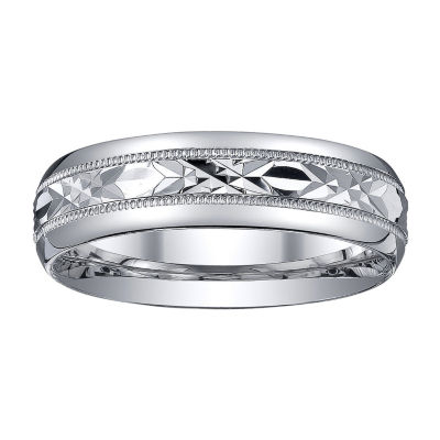 Sterling Silver Genuine Diamond Accent Man's Wedding Band Ring