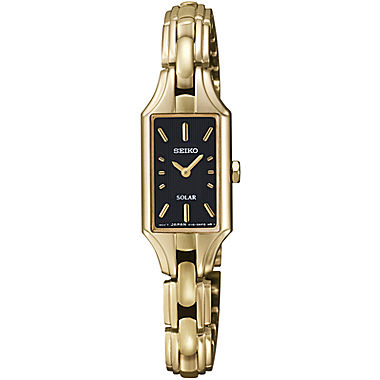Seiko® Womens Gold-Tone Solar Watch SUP166 