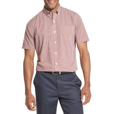 Van Heusen Mens Big and Tall Air Short Sleeve Button Down Plaid Shirt