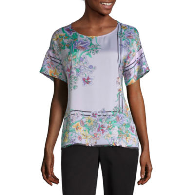 satin blouse short sleeve