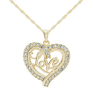 Crystal-Accent 14K Gold Over Silver Love Heart