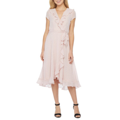 danny & nicole short sleeve fit & flare dress
