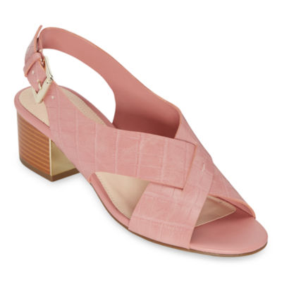 womens pink heeled sandals