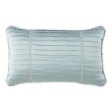 Royal Velvet Azure Pleated Oblong Decorative Pillow