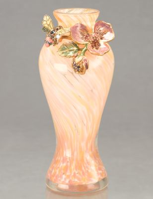 Ola Dogwood Flower/Bee Mini Vase - Rose Celadon