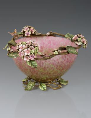 Sophie Hydrangea Glass Bowl - Rose Celadon