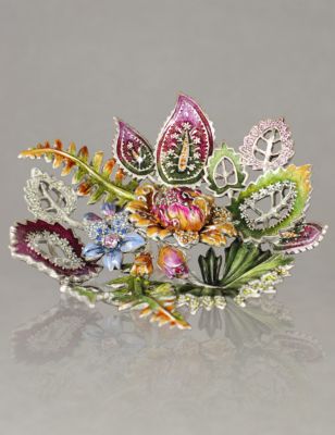 Margurite Palm & Floral Trinket Tray - Fleurs