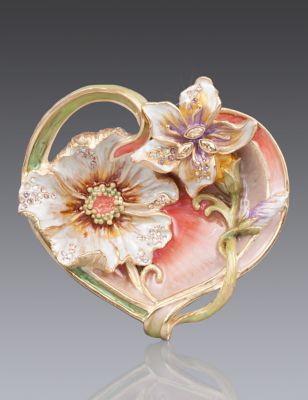 Margaux Floral Heart Trinket Tray - Boudoir