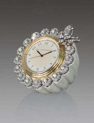 Maiti Flower Edge Butterfly Clock - Crystal Pearl