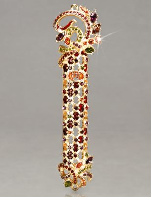 Shemarya Jeweled Lattice Mezuzah - Jewel
