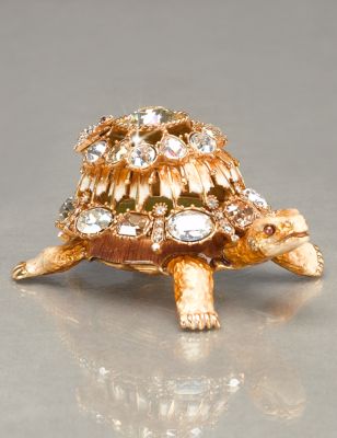 Emory Multi-Jewel Turtle Box - Golden