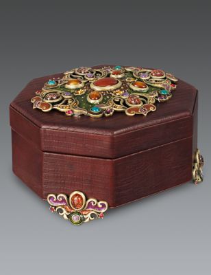 Jacinta Octagonal Leather Box - Spice