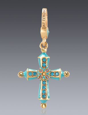 December Birthstone Cross Charm