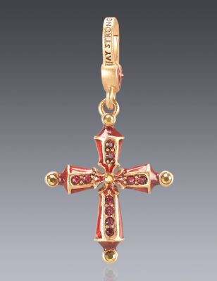 July Birthstone Cross Charm