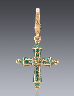 May Birthstone Cross Charm
