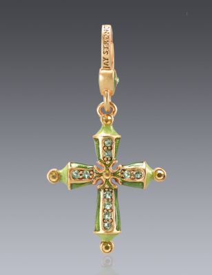 August Birthstone Cross Charm