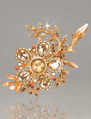 Kima Flower Brooch - Golden