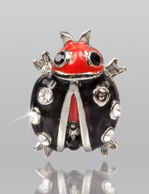 Caroline Ladybug Tack Pin - Black Onyx