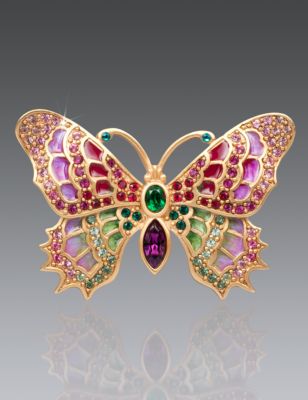 Irie Embellished Butterfly Pin - Rose Celadon