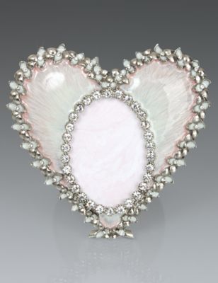 Dominique Enamel Heart Frame - Pale Pink